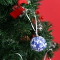 thumbnail image 5 of HUISZJ 12pcs Christmas Balls Decorations - Foam Fabric White Blue Porcelain Ball - 1.97 inch Christmas Tree Hanging Ornaments for Home Party Supplies, 5 of 9