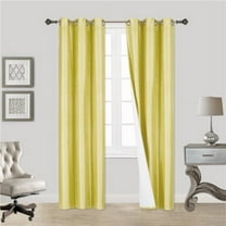 Yellow 1-Piece Noa Solid Blackout Grommet-Top Window Curtain Panel 37" W X 63" L