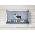 thumbnail image 2 of Carolines Treasures BB5527PW1216 Black Border Collie Welcome Canvas Fabric Decorative Pillow, 12H x16W, multicolor, 2 of 3