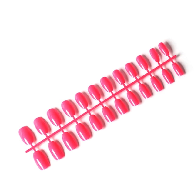 Vogacara 24 piezas de uñas postizas de ataúd resistentes a los arañazos de bailarina corta coloridas uñas acrílicas artificiales de color sólido DIY Juegos de manicura 15 rojo sandia Vogacara CE011412-15
