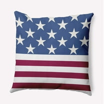 Simply Daisy 16" x 16" USA Flag Indoor/Outdoor Throw Pillow, Nautical Navy (1 count)