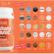 MAKERS MAGIC by Scorch Marker, The All-in-One, Clear, Waterbase Decoupage Sealer, Glue, and Finish for DIY Crafts and Art Projects with the Quick Dry & Cure Time - Gloss Finish, 8 Oz (1PACK)