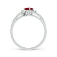 thumbnail image 2 of ANGARA Natural Oval Ruby and Diamond Bridal Set in 14K White Gold for Women (Size-6x4mm) | July Birthstone, Birthday, Anniversary, Jewelry Gift for Women | Natural Ruby Ring, 2 of 8
