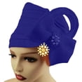 thumbnail image 4 of Womens Hijab Headscarf AURORADY Beaded Bowknot Hat Solid Color Ethnic Hat Baotou Hat, Blue One Size Baseball Caps, 4 of 4