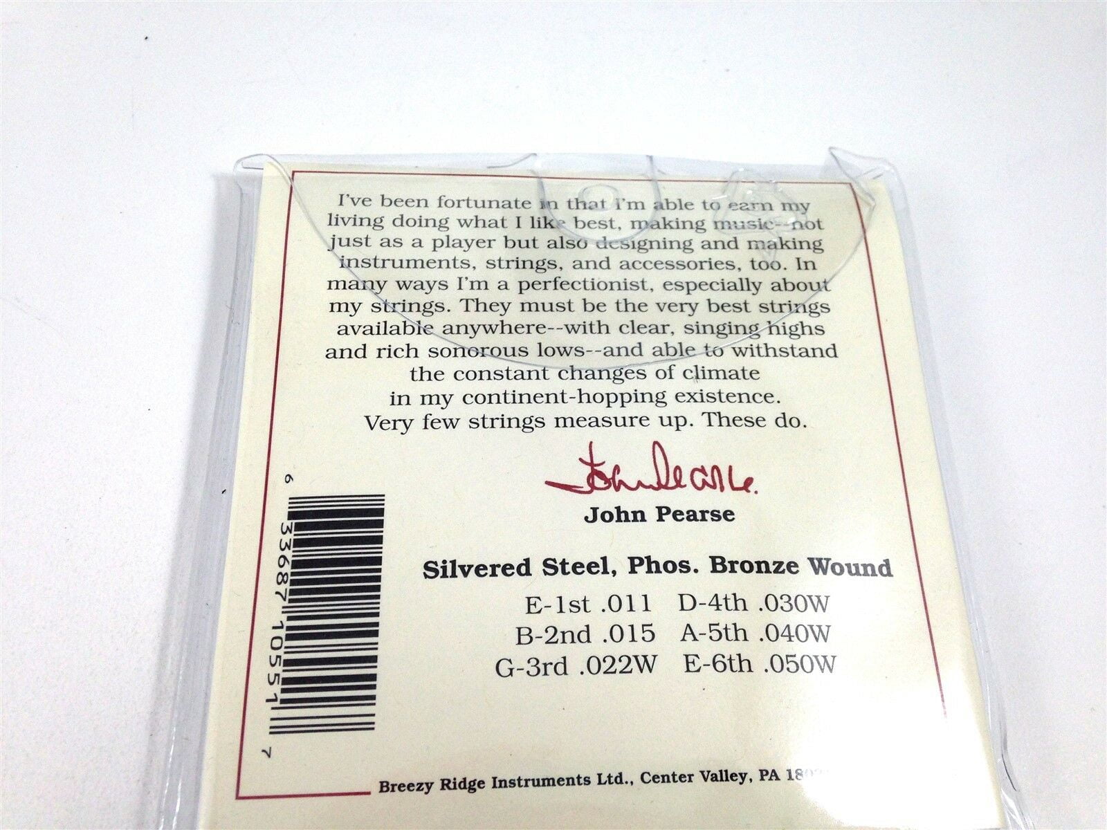 John Pearse Guitar Strings 3 pack  Acoustic Slightly Light #550SL Phos Bronze