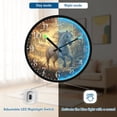 thumbnail image 5 of Voice Activated Clock with Glow Light 12 Inch Large Silent Wall Clock Battery Operated for Home Decor A White Horse, 5 of 8