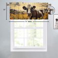 thumbnail image 4 of Cow Sunflower Thermal Insulated Window Curtain Valance Rustic Western Wooden Barn Farm Animal Rod Pocket Window Valance for Living Room Bathroom Bedroom Kitchen 54 by 18 in, 1 Panel, 4 of 6