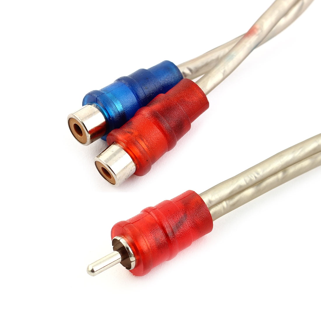 2 Pcs RCA Male 2 Female Y Cable Splitter Audio Video Wire Cable Black