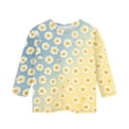 thumbnail image 3 of Grblisyd 3/4 Sleeve Shirts for Girls Cute Sunflower Daisy Printed T Shirts Kids Summer Loose Tops Casual Crewneck Tees 7-8 Years, 3 of 5