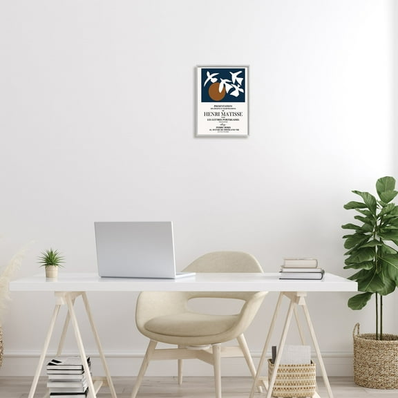 Stupell Industries Historic Matisse Birds Flying Sun Collage Flyer Framed Wall Art, 11 x 14, Design by Ros Ruseva