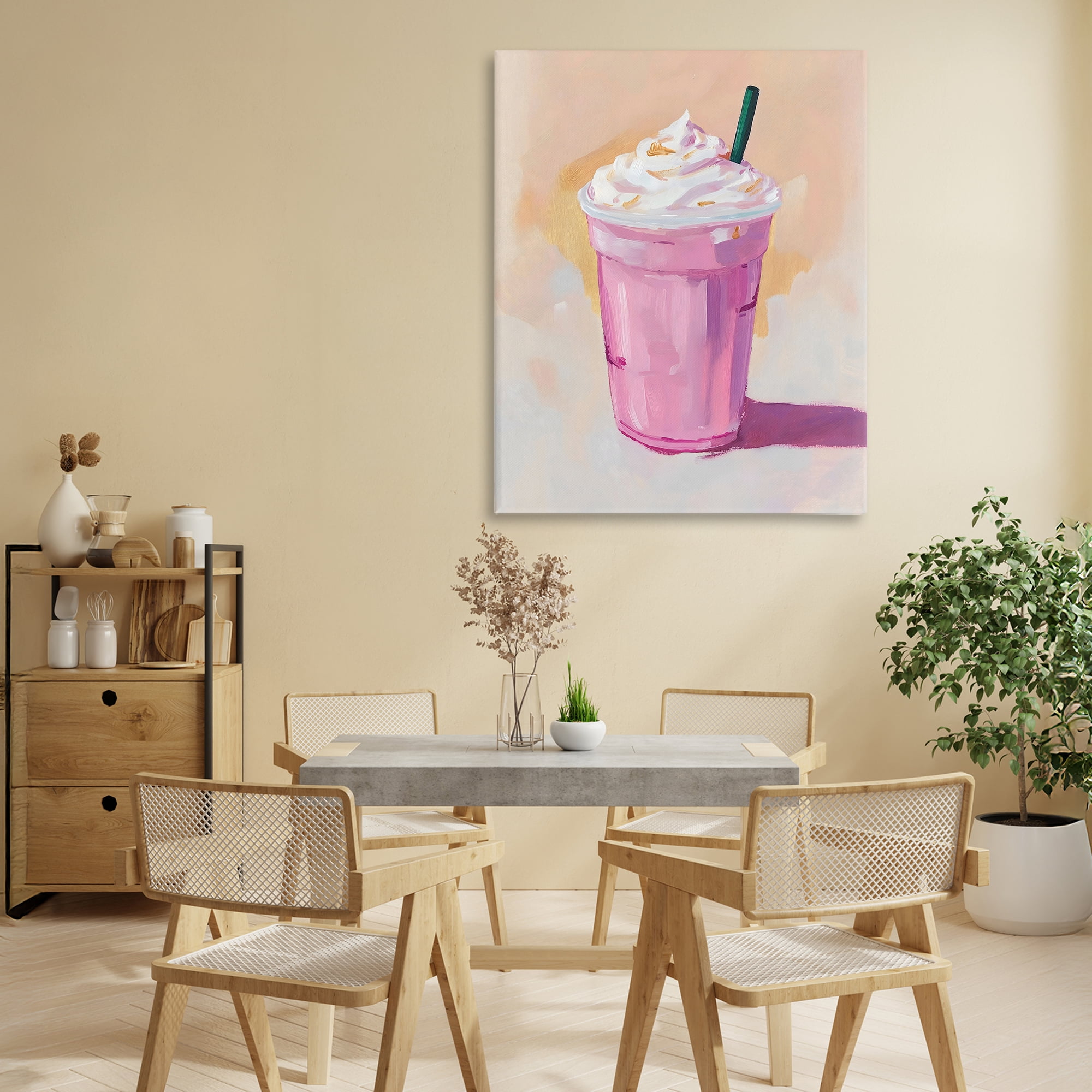 Stupell Industries Pink Strawberry Shake Canvas Wall Art, design by The Prints Vibe