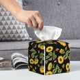thumbnail image 6 of Tissue Bees and Sunflowers Box Cover Holder, Square by Xecao - Leather Decorative Organizer for Tabletop, Bathroom, Car, Office, 6 of 8