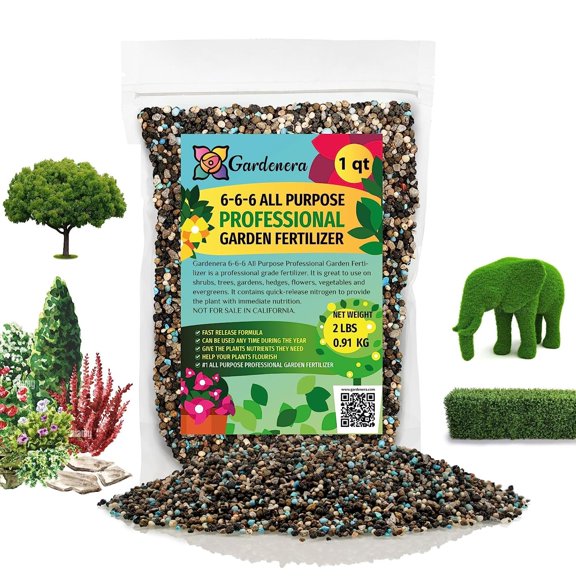 Gardenera 6-6-6 All Purpose Garden Fertilizer, 1.5 lb with Plant Nourishment for Healthy Growth