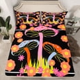 thumbnail image 2 of Homewish Country Fungus Mushroom Full Size Sheets,Colorful Cartoon Flower Bed Sheets,Orange Black Sheet Sets For Children,Breathable Home Decor,4pcs, 2 of 7