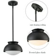 thumbnail image 3 of Claxy 9" Black Dome Pendant Light with Milk Glass Shade for Kitchen Island, 3 of 6