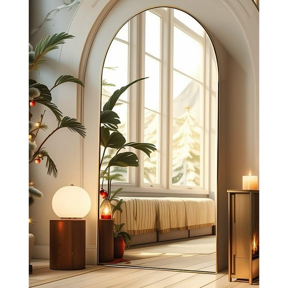 Arched Full Length Mirror - 18"58" Floor & Wall Mounted Mirror for Bedroom & Living Room, Gold