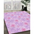 thumbnail image 3 of Ahgly Tapis d'Intérieur Lavable en Machine Carré Violet Transitionnel, 6 Pieds Carré, 3 of 7