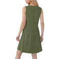 thumbnail image 5 of OSOLU Solid Color Women Pleated Front Tank Dresses Fashion Casual Sleeveless Pockets Dress Soft Sundress Vacation 2025 Elegant Classy Dresses, 5 of 6
