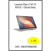 Lenovo Ideapad Flex 5i 16 WUXGA IPS Touchscreen Laptop, Intel Core i7-1255U, 8GB RAM, 512GB SSD, Windows 11 Home, Cloud Grey, 82R80022US