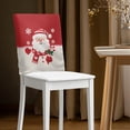 thumbnail image 2 of Xoenoiee Snowflake Santa Claus Print Chair Back Covers for Dining Chairs Chair Covers Set Removable Kitchen Chairs Slipcover Protector for Holiday Dining Party Christmas Decor, 1 Pack, 2 of 7