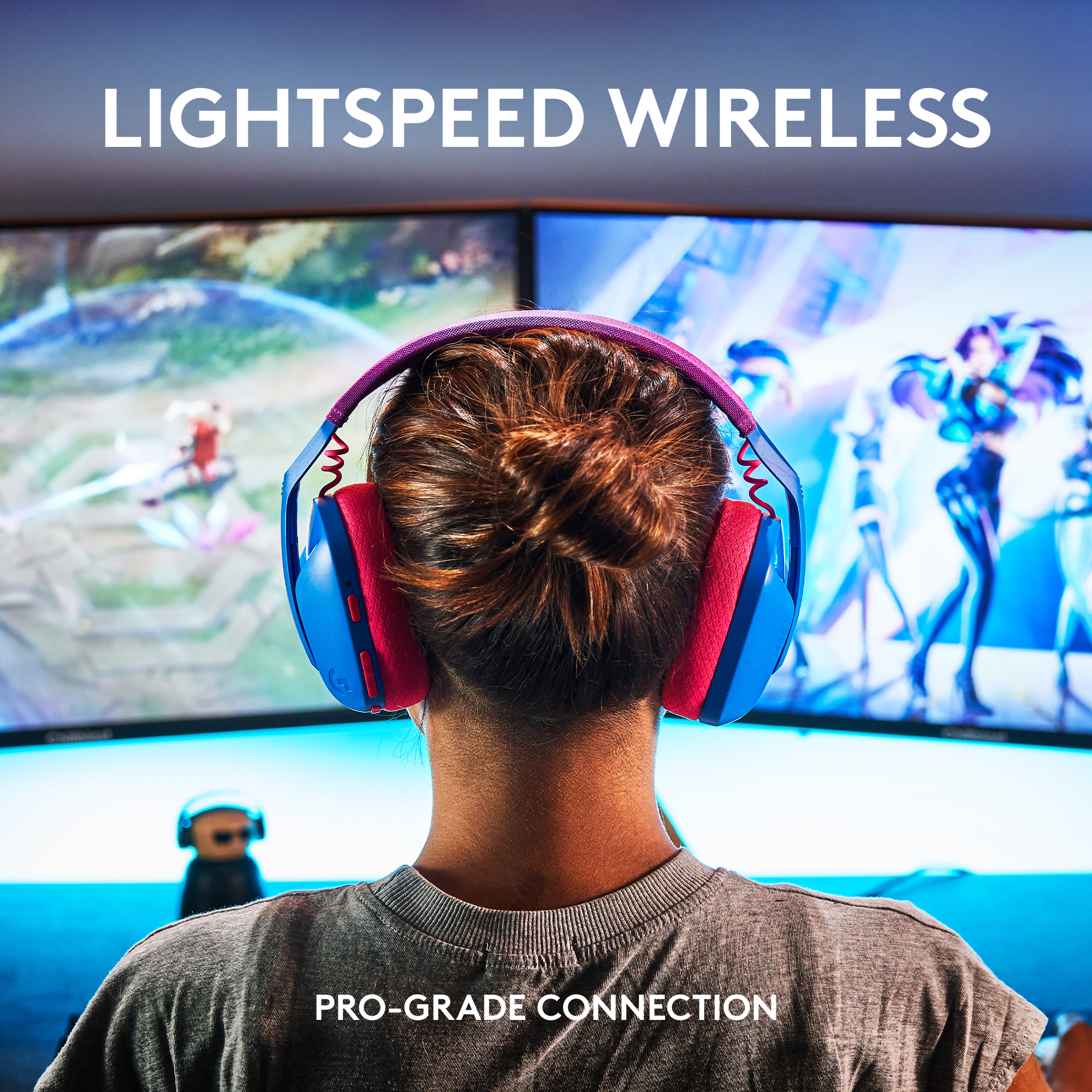 Logitech G435 Lightspeed Wireless Gaming Headset, Blue and Raspberry - image 2 of 9
