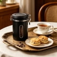 thumbnail image 4 of Bote de acero inoxidable para café con ventana visible – Contenedor hermético para alimentos con cierre de seguridad, bote de cocina de acero 304 para granos de café, té o harina., 4 of 6