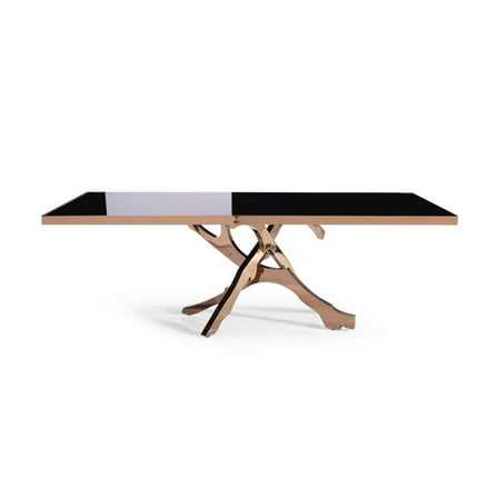 Modrest Legend - Modern Black Glass & Rosegold Dining Table