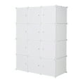White Modern 12 Cube Stackable Plastic Organizer Shelves for