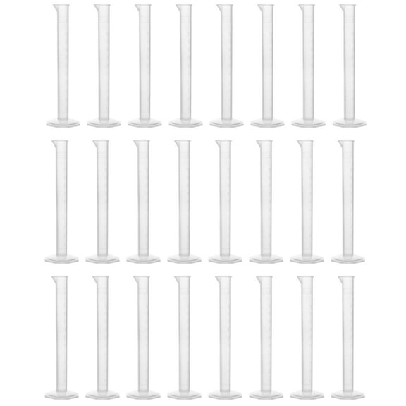 24PK Measuring Cylinders, 10ml - Class B Tolerance - Octagonal Base - Polypropylene Plastic - Industrial Quality, Autoclavable - Eisco Labs