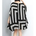thumbnail image 2 of Women's Oversized Short Sleeve Casual Crew Neck Tee Loose Fit T-Shirt Top GY1780 Stripe, 2 of 5