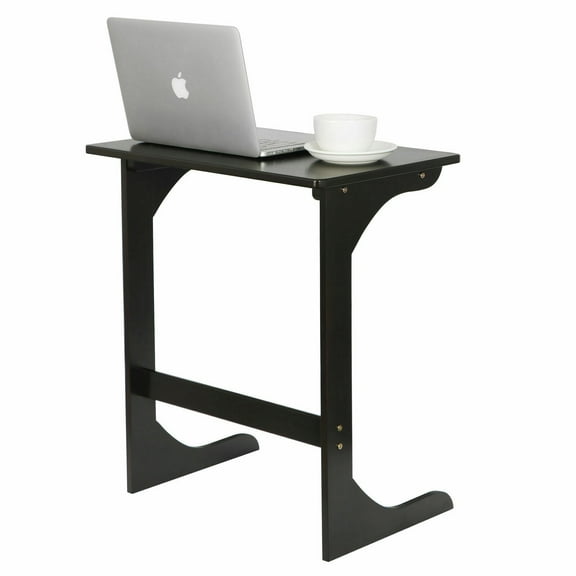 ZENY Bamboo Sofa Side Table Laptop End Desk Little Work Table, Black