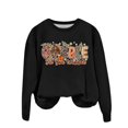 thumbnail image 1 of WEAIXIMIUNG Sweat-Shirt Blanc pour Femmes Mignon Dinde Imprimé Action de Grâce Col Rond Sweat-Shirt Ajusté Pull Décontracté Manches Longues Chemises d'Entraînement Amples Blouse Décontractée Manches Longues, 1 of 5