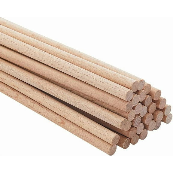 30Pcs Wood Craft Rod Solid Wood Rod 7.87x0.24 Inch Unfinished Natural Wood Rods Hardwood Sticks Wooden Dowels for Crafts DIY Knitting Tapestry Home and Garden Decoration DIY