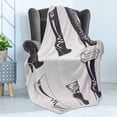 thumbnail image 4 of High Heels Soft Flannel Fleece Throw Blanket, High Heel Boot Silhouettes Woman Retro Style Illustration, Cozy Plush for Indoor and Outdoor Use, 50" x 70", Pale Mauve Charcoal Grey, by Ambesonne, 4 of 5