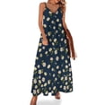 thumbnail image 1 of Lindo vestido de margaritas, elegante vestido largo con flores y tirantes, estilo bohemio, para playa, verano, cuello en V, ropa de gran tamaño, 1 of 7
