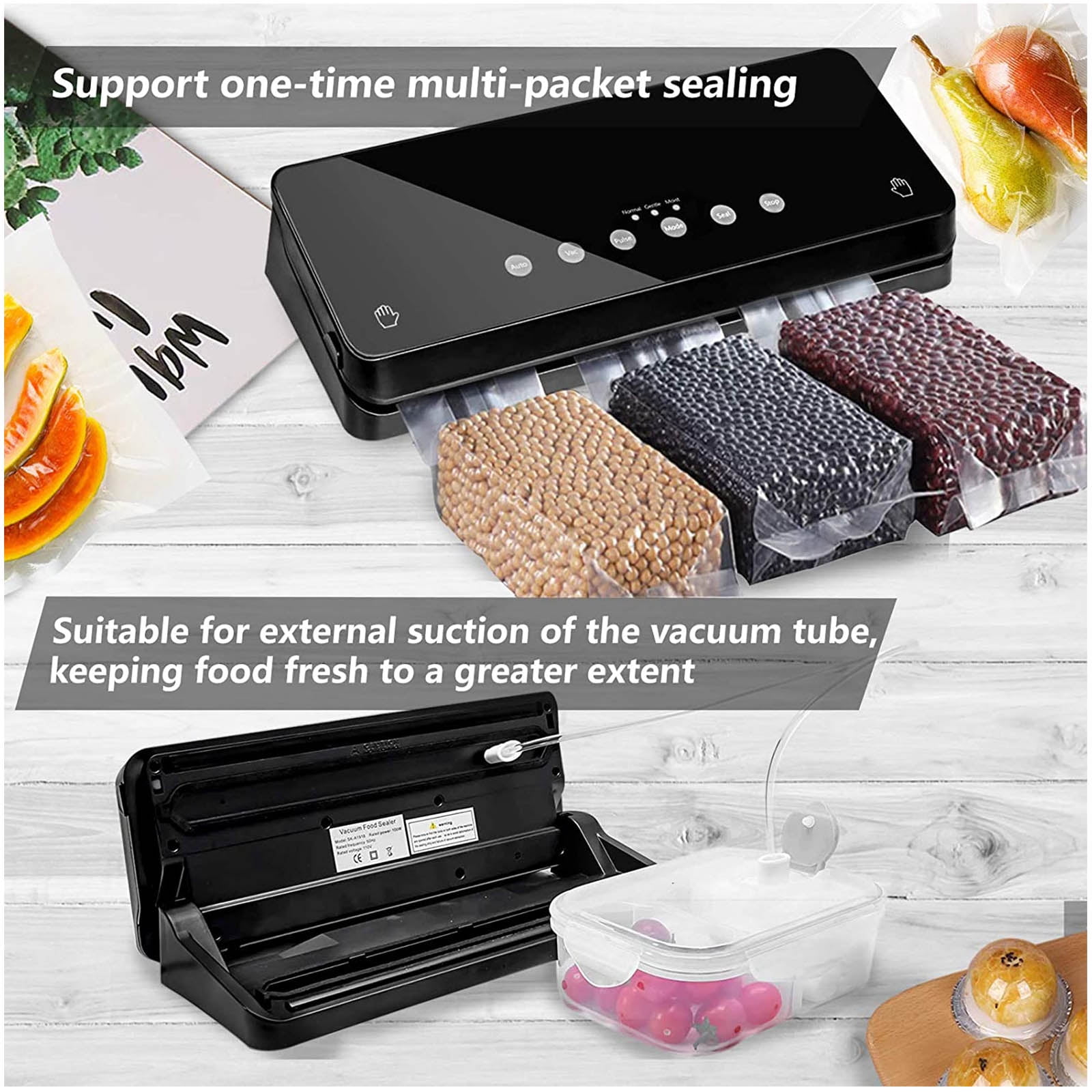 Buy HETARMI ENTERPRISE Vacuum Sealer Machine, Automatic Fresh Food-Sealer,  Vacuum Packing Machine For Fruits, Meat Preservation With Dry & Moist  Sealing Modes With LED (Multi Color) Online at Low Prices in India 