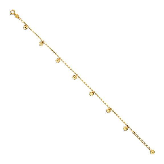14k Gold Light Anklet  1 Inch 9 Inch Anklet for Women - 1.5 Grams