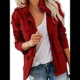 thumbnail image 2 of Chaqueta Utilitaria de Otoño para Mujer: Cuello Alto, Color Liso, Corte Holgado, de Cremallera y Múltiples Bolsillos Vino Tinto S, 2 of 8
