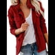 thumbnail image 2 of Chaqueta Utilitaria de Otoño para Mujer: Cuello Alto, Color Liso, Corte Holgado, de Cremallera y Múltiples Bolsillos Vino Tinto XL, 2 of 8