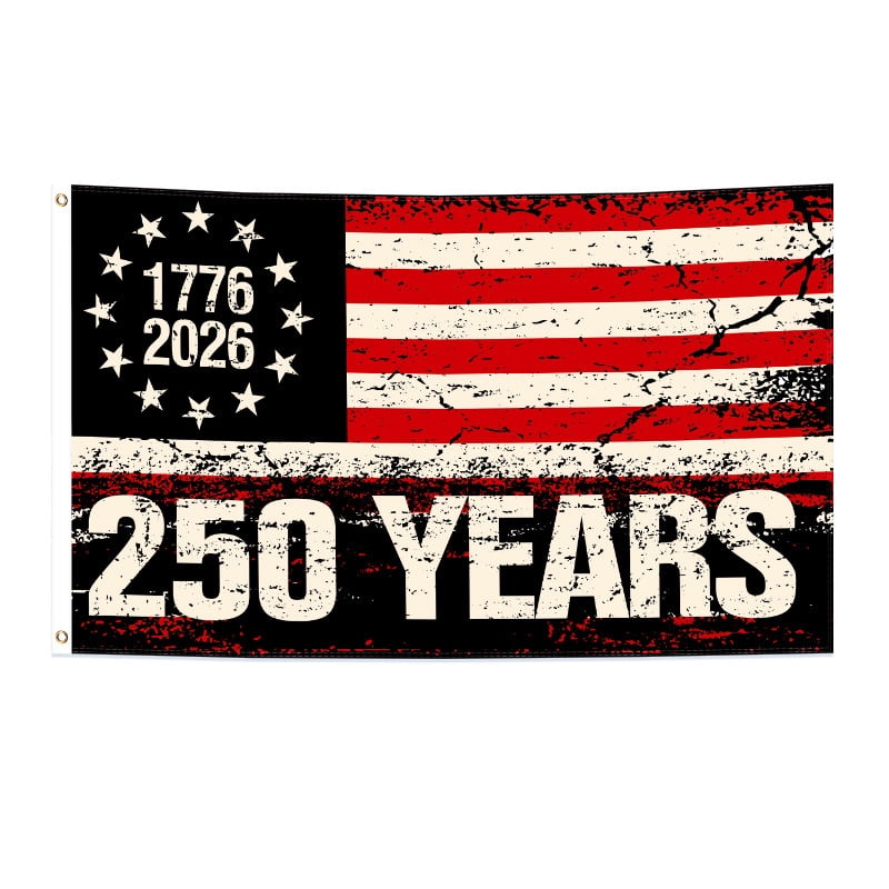 250th Flag,3x5 Ft Double Sided 3 Layers 250 Anniversary USA Flag,4th of July Decorations Independence Day Patriotic 250th Birthday Flag for Indoor Outdoor Decoration