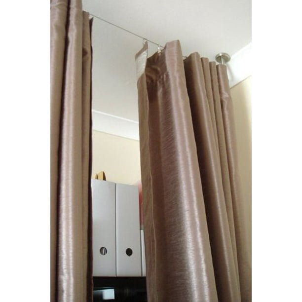 Curtain Wire Rod Set Stainless Steel Multi Purpose 16 5 2 Mounting Pieces Com Curtain Wire Rod Set Stainless Steel, Curtain Rod Wire Set With Clips