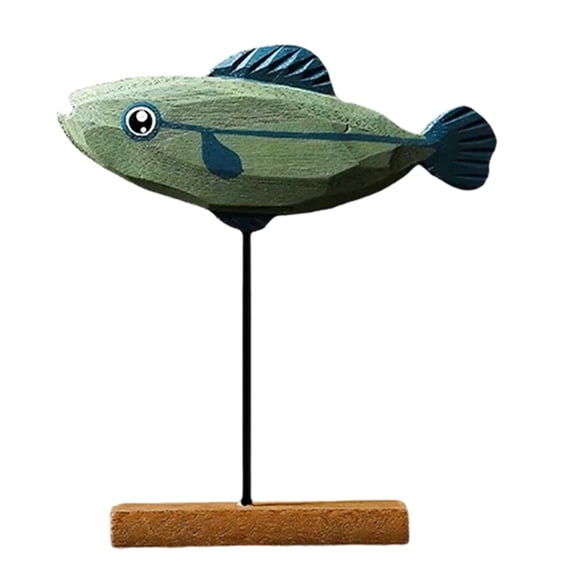 Wooden Fish Statue Nordic Home Decorations Sculpture Ornaments Living Room Bedroom Restaurant Decoration D