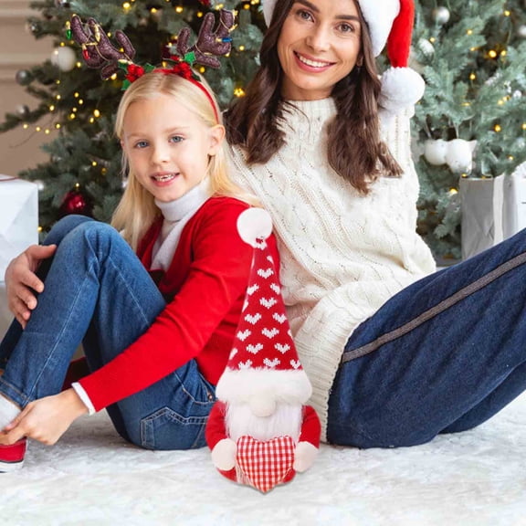 HKEJIAOI 13" Valentine's Day Gnome Plush Doll with Heart, Soft Fiber Home Decor Gift for Holiday Indoor Outdoor Decoration