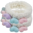 thumbnail image 4 of ColoMX 2pcs spa cabeza envoltura corazón diademas ducha tocado facial bandas elásticas de pelo, 4 of 8