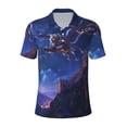 thumbnail image 2 of Daiia Starry Sky Wall Flying Tiger Pattern Men’s Polo Shirts,Solid Deck Shirt,Classic Fit, Breathable Cotton Polo for Casual and Sport Wear-XX-Large, 2 of 7