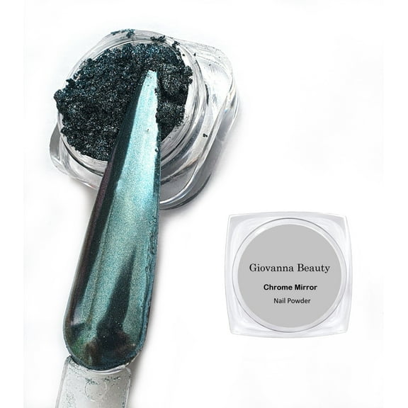 SILVER BLUE CHROME NAIL POWDER