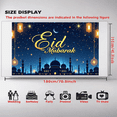 thumbnail image 5 of LUUFILx Eid Mubarak Backdrop Party Banners Islamic Celebration Decorations Festive Background Lanterns Mosque Stars Decoration Event Supplies Ramadan, 5 of 8