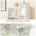 thumbnail image 6 of Gymax 4-Tier Kitchen Bakers Rack Microwave Stand w/ Flip Doors Universal Wheels White, 6 of 10