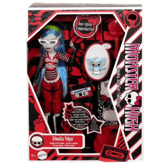 New Surprise Doll Monster High Booriginal Creeproduction Doll Ghoulia Yelps Reproduction with Doll Stand Toy Gifts for Girls