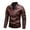 Wine, variant on Maoxin Men's Leather Jacket Men's Winter Long Sleeved Leather Motorcycle Jacket Zipper Coat Long Sleeve Hoodless Faux Leather Jackets Leather Jacket Plus Size Black M